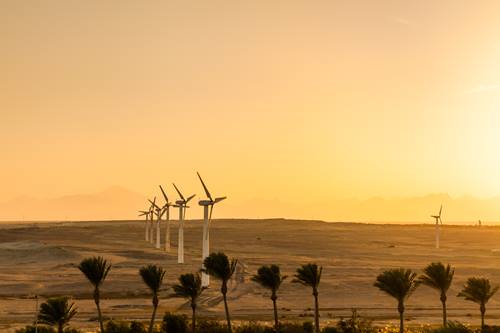 Wind turbines desert